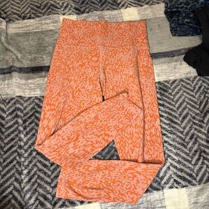 Athleta Vibrant Orange Pattern Leggings